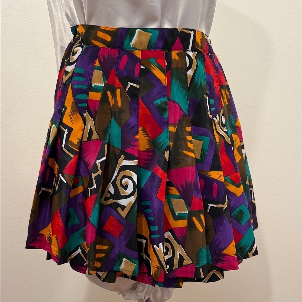 Vintage Tail Multicolor Geometric Tennis Golf Mini Skirt (sz 12)